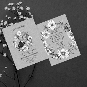 Hochzeitsempfang Nachfeier Schwarz/Weiß Mitteilungskarte
