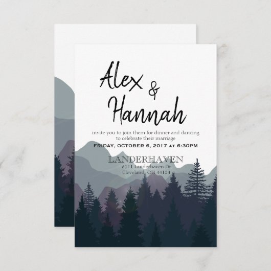 Hochzeitsempfang nur Einladung (Vorne/Hinten)