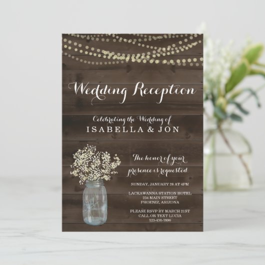 Hochzeitsempfang nur Einladung | Rustikal (Stehend Vorderseite)