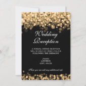 Hochzeitsempfang nur Gold Lights Einladung (Vorderseite)