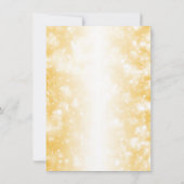 Hochzeitsempfang nur goldene Glanzlichter Einladung (Rückseite)