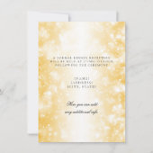 Hochzeitsempfang nur goldene Glanzlichter Einladung (Vorderseite)