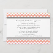 Hochzeitsempfang nur Graukorallen Zickzack Einladung (Rückseite)