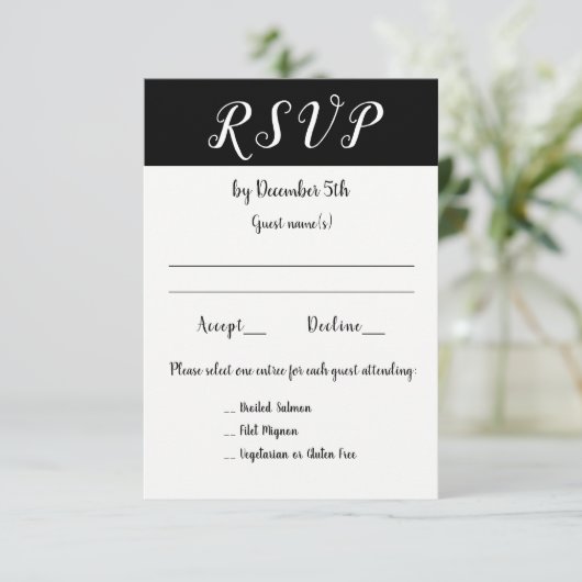 Hochzeitsempfang oder Party 3 UAWG RSVP Karte (Stehend Vorderseite)