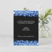 Hochzeitsempfang Party Glitzern Blau Einladung (Stehend Vorderseite)