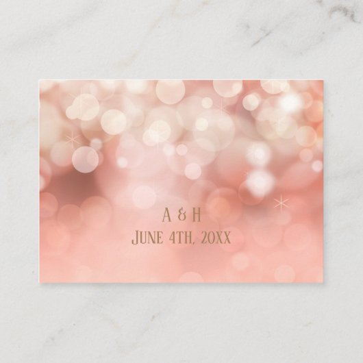 Hochzeitsempfang Platzkarten Geometric Bokeh Pink (Rückseite)