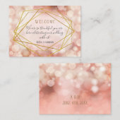 Hochzeitsempfang Platzkarten Geometric Bokeh Pink (Vorne/Hinten)