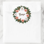 Hochzeitsempfang Probe Elegante Porto Quadratischer Aufkleber (Tasche)