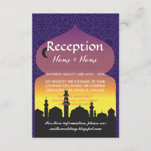 Hochzeitsempfang Purple Arabian Nights Karten
