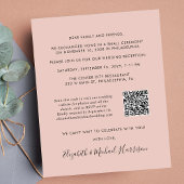 Hochzeitsempfang QR Code Foto Blush Einladung