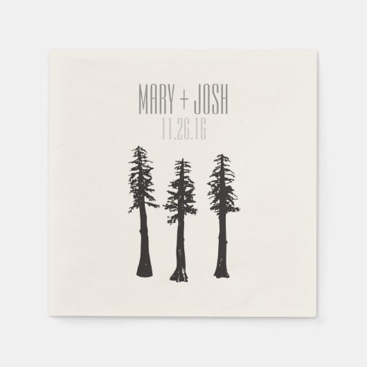 Hochzeitsempfang Redwood Tree Cocktail Napkin Serviette (Vorderseite)