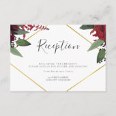 Hochzeitsempfang | Rich Burgundy Marsala Floral Begleitkarte (Vorderseite)