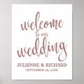 Hochzeitsempfang Rose Gold Glitzer 8x10 Zeichen Poster (Vorne)