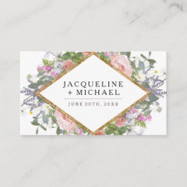 Hochzeitsempfang Rose Goldenes Land Kunst Begleitkarte