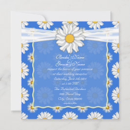 Hochzeitsempfang Royal Blue and White Floral Einladung