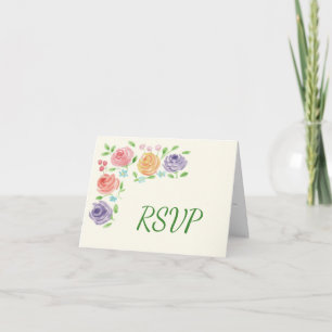 Hochzeitsempfang RSVP Wasserfarben Blumen Einladung