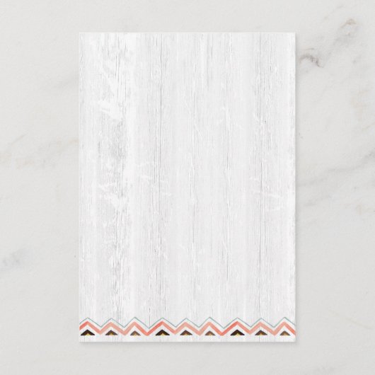 Hochzeitsempfang rustikale antler Wood Boho Dekora Begleitkarte (Rückseite)