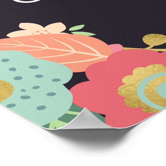 Hochzeitsempfang / rustikale Hochzeitsblumenkirche Poster (Ecke)