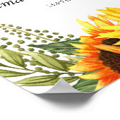 Hochzeitsempfang Rustikale Sonnenblumen Poster (Ecke)