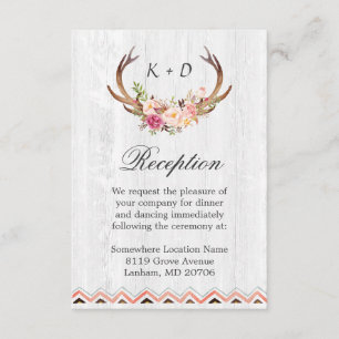 Hochzeitsempfang Rustikaler Geweih Holz Boho Dekor Begleitkarte