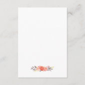 Hochzeitsempfang Rustikales Gold Orange Blumenchic Begleitkarte (Rückseite)