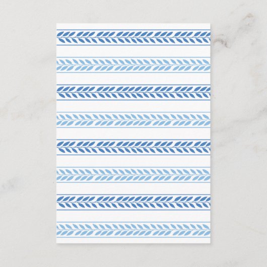 Hochzeitsempfang Santorini Griechenland Blau Griec Begleitkarte (Rückseite)