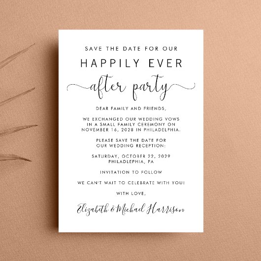 Hochzeitsempfang Save the Date Ankündigung