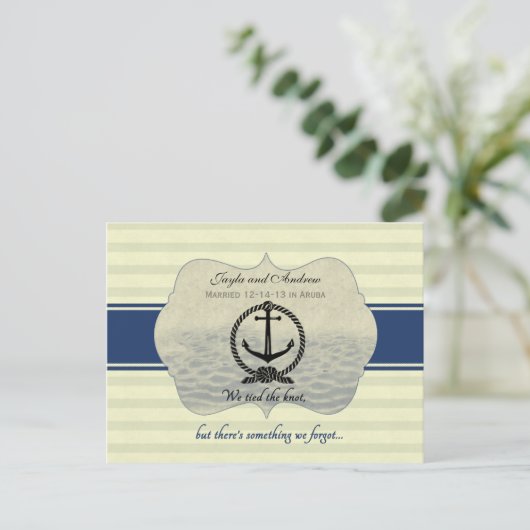 Hochzeitsempfang Save the Date Ankündigungspostkarte (Stehend Vorderseite)