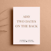 Hochzeitsempfang Save the Date rosa Ankündigung