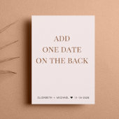 Hochzeitsempfang Save the Date rosa Ankündigung