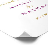 Hochzeitsempfang Schild Blumenfloral Glitzer Ameth (Ecke)