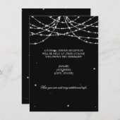 Hochzeitsempfang schwarz begleitkarte (Vorne/Hinten)