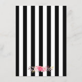 Hochzeitsempfang - Schwarz-weiße Streifen aus Bläs Begleitkarte (Rückseite)