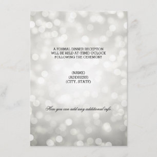 Hochzeitsempfang Silber Glitterlichter Einladung