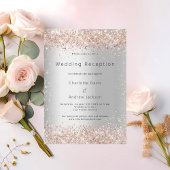 Hochzeitsempfang Silberne Rose Gold Einladung