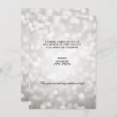 Hochzeitsempfang Silberner Glitzer Lights Einladung (Vorne/Hinten)