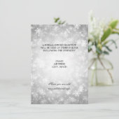 Hochzeitsempfang Silberner Winter Wonderland Einladung (Stehend Vorderseite)