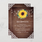 Hochzeitsempfang Sonnenblume Spitzen Babys Atem Begleitkarte (Vorne/Hinten)