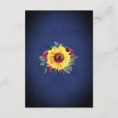Hochzeitsempfang Sonnenblumen Navy Blumen Jar Ligh Begleitkarte (Rückseite)