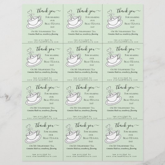 Hochzeitsempfang | Teebeutel (Rückseite)