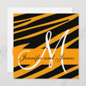 Hochzeitsempfang Tiger Druckorange Einladung (Vorne/Hinten)