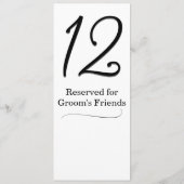 Hochzeitsempfang-Tischnummer Einladung (Rückseite)