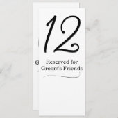 Hochzeitsempfang-Tischnummer Einladung (Vorne/Hinten)