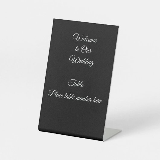 Hochzeitsempfang-Tischnummer Sockelschild (Vorderseite)