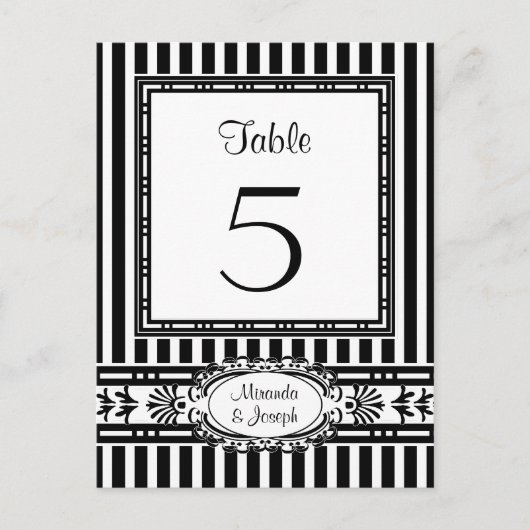 Hochzeitsempfang Tischnummern Postkarten platziere (Vorderseite)