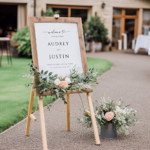 Hochzeitsempfang Trendy Script Einfaches Design Poster