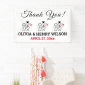 Hochzeitsempfang Vielen Dank Niedliches Paar Banner (Insitu)