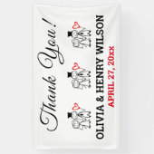 Hochzeitsempfang Vielen Dank Niedliches Paar Banner (Vertikal)