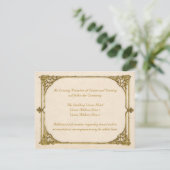 Hochzeitsempfang Vintag / antik Einladung (Stehend Vorderseite)