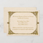 Hochzeitsempfang Vintag / antik Einladung (Vorne/Hinten)